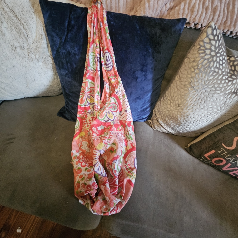 Free People Floral Hobo Bag - Pink and Orange
